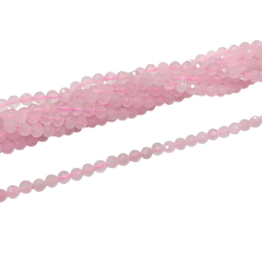 Tira Facetada 4 mm Cuarzo Rosa Ref 40114