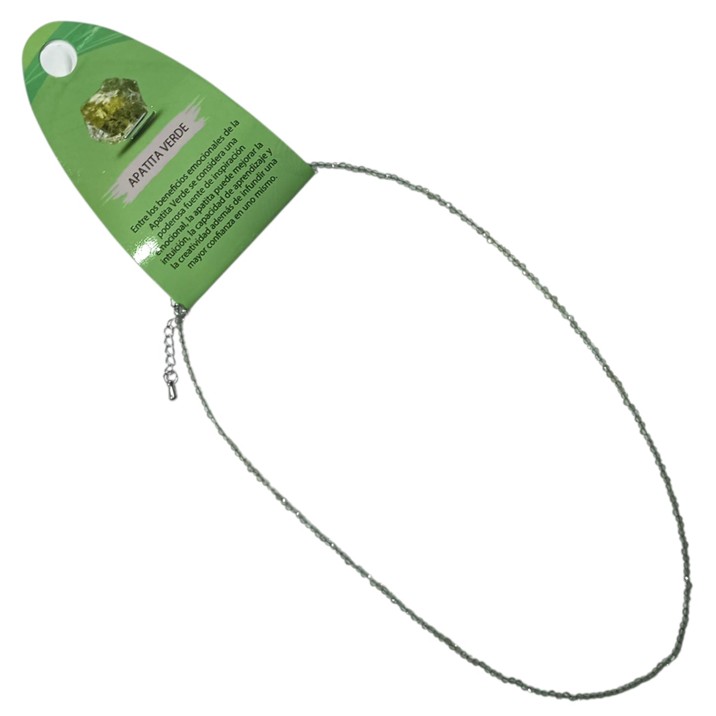 600604075 Collar Apatita Verde 2 mm Facetada 40+5 Cms Cierre Acero