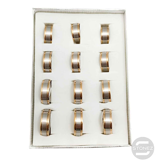 49188 Juego 12 Anillo Acero Inoxidable Con Diferentes Tallas Desde La 16 a 22