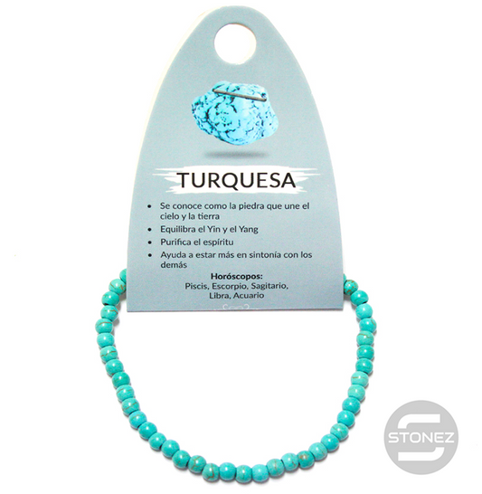 49233-03 Pulsera De Turquesina Sintética 4 mm