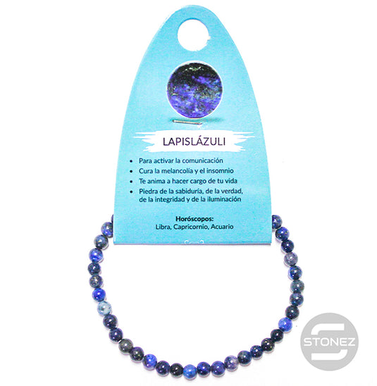 49235-13 Pulsera De Lapis Lázuli 4 mm