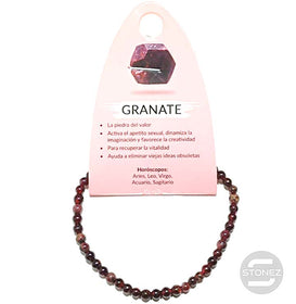 49235-45 Pulsera Piedra Natural Granate 4 mm