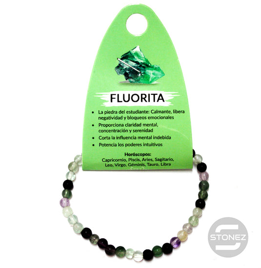 49239-25 Pulsera Piedra Natural Fluorita 4 mm