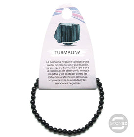 49241-62 Pulsera Piedra Natural Turmalina Negra 4 mm