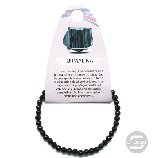 49241-62 Pulsera Piedra Natural Turmalina Negra 4 mm