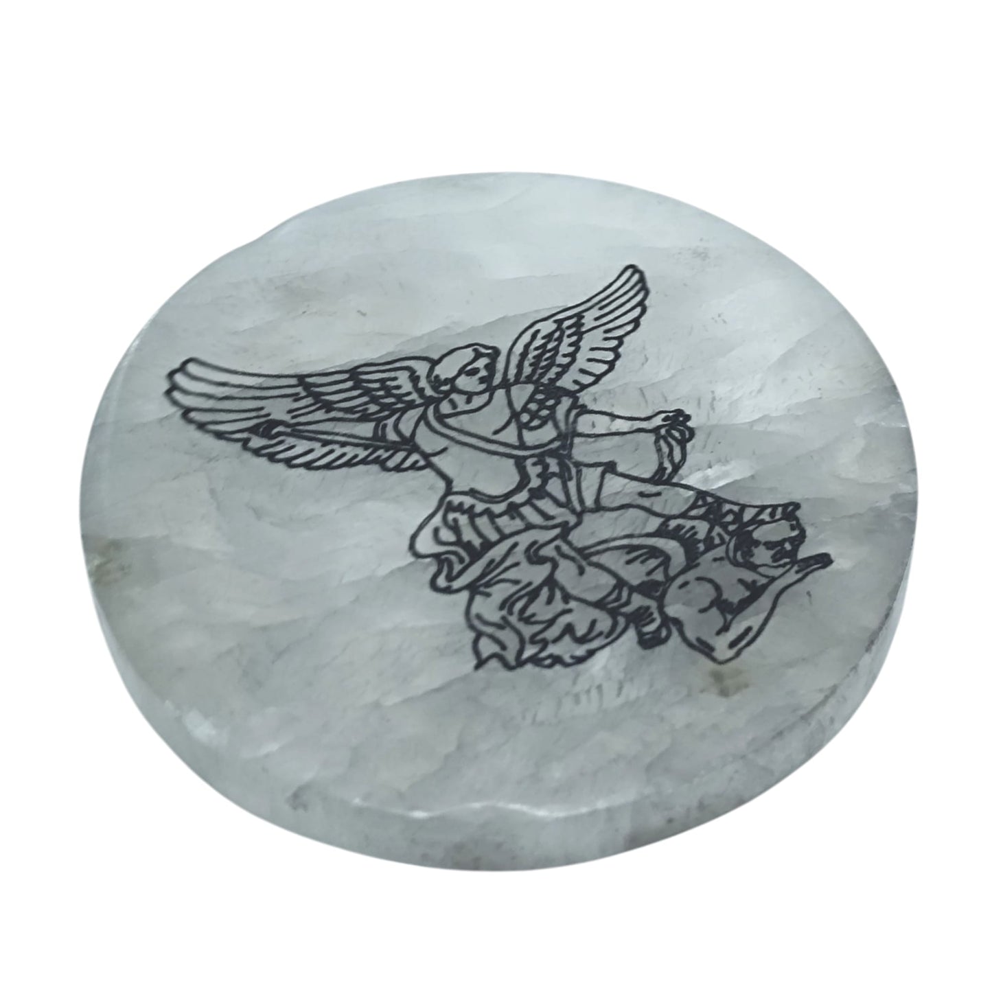 Plato Selenita Grabado San Miguel 10 Cms Aprox 400901653-N