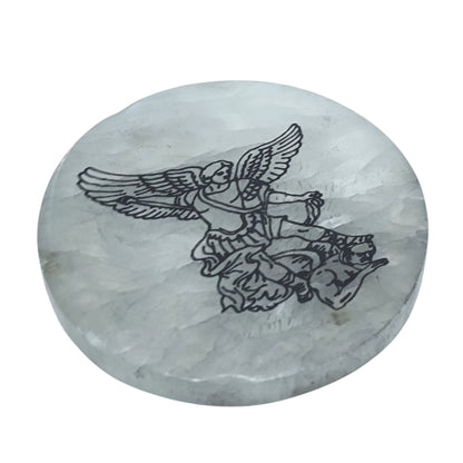 Plato Selenita Grabado San Miguel 10 Cms Aprox 400901653-N