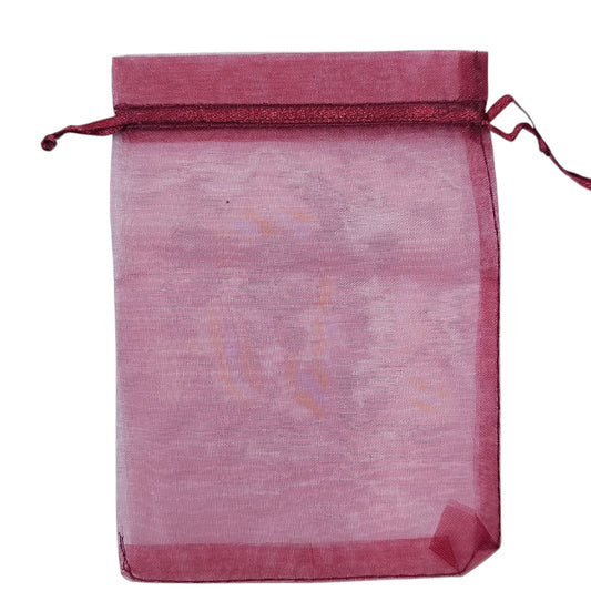 Paquete 100 Bolsas Organza Color Burdeos 10x15 Cms Aprox 600104582