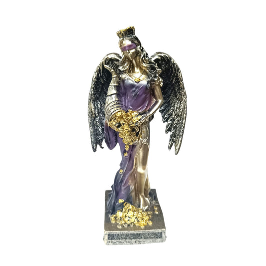 600102138 Figura Diosa De La Fortuna Con Alas 20 Cms Aprox Color Cobre/Morado - stonez