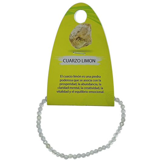 Pulsera Facetada Cuarzo Limon 3 mm 600604097 - stonez