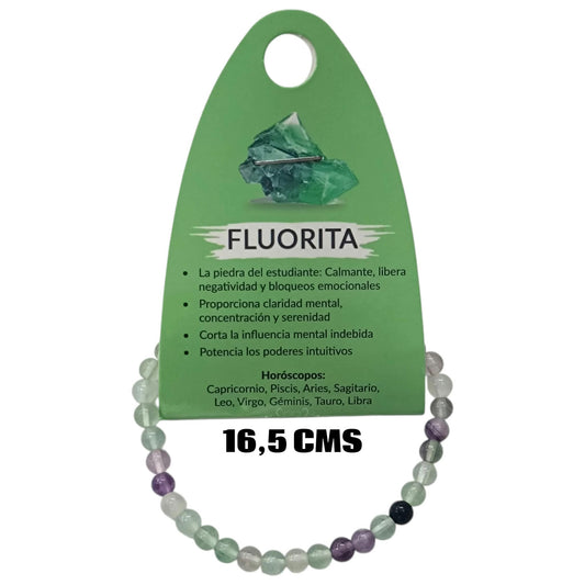 Pulsera Elastica Infantil 16,5 Cms Aprox Piedra Fluorita 4 mm 600104512-25