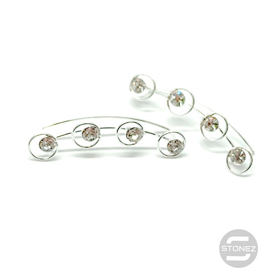 500201190-01 Trepadores Plata 925 Con Circonitas 27x5 mm