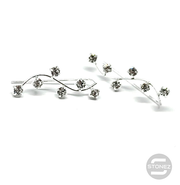 Cargue la imagen en el visor de la galería, 500201190-10 Trepadores Plata 925 Con Circonitas 23X8 mm
