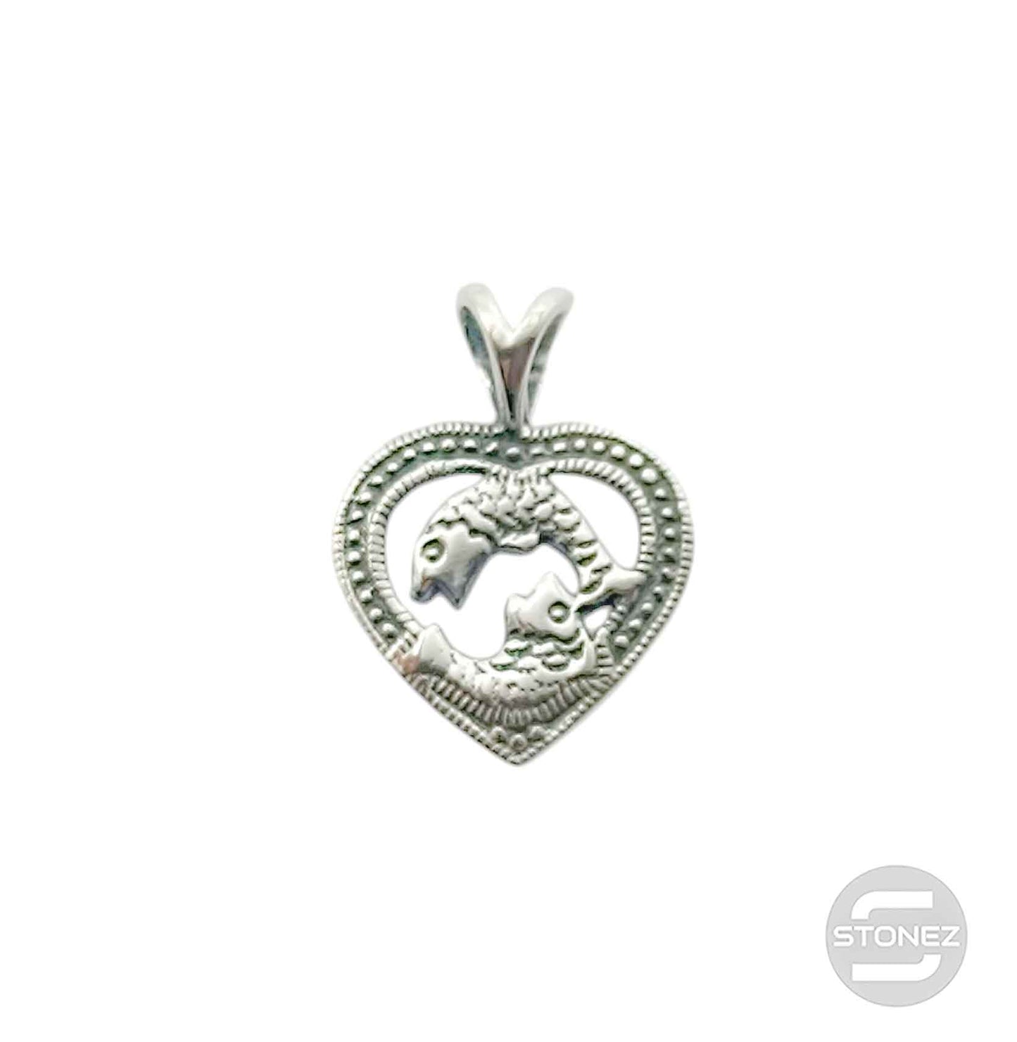 500303093-02 Colgante De Plata 925 Corazón Horóscopo Símbolo Piscis 15 mm Aporx