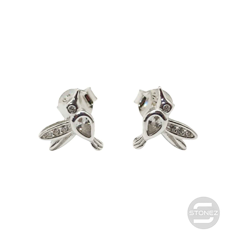 Cargue la imagen en el visor de la galería, 500202694-06  Pendientes Plata ley 925 Pajaro 10 mm Con Circonitas.
