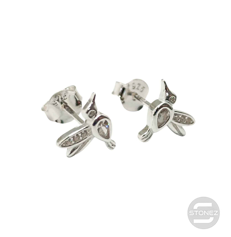 Cargue la imagen en el visor de la galería, 500202694-06  Pendientes Plata ley 925 Pajaro 10 mm Con Circonitas.
