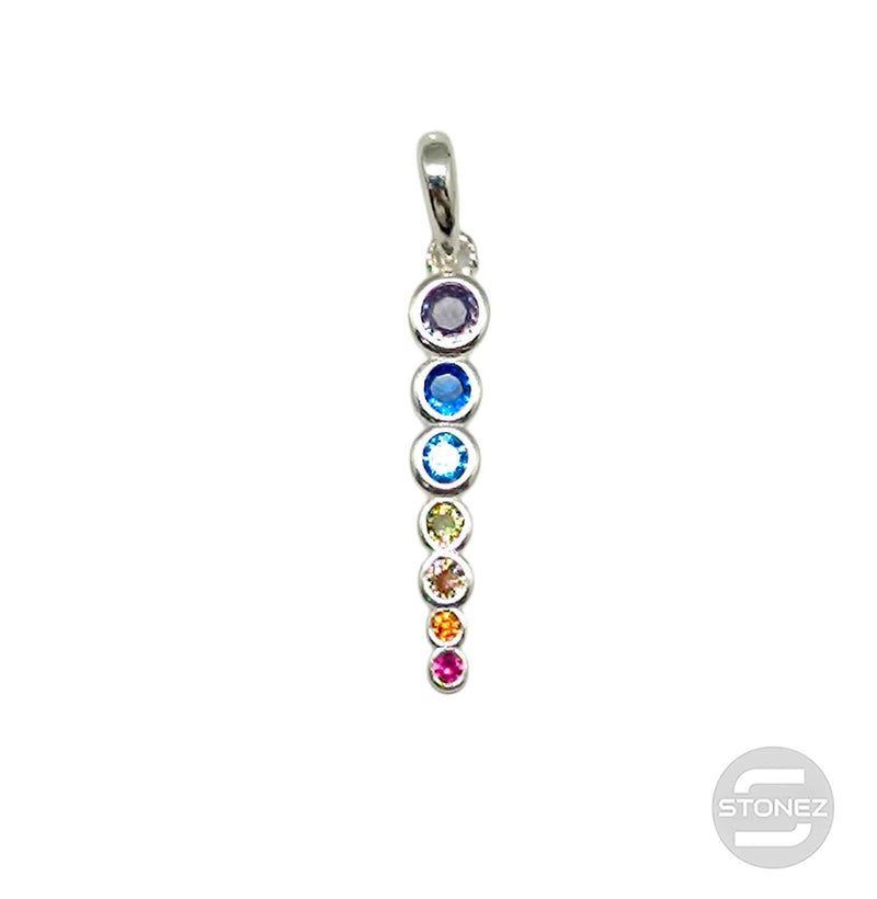 Cargue la imagen en el visor de la galería, 500202716 Colgante Plata 925 Con Circonitas En Colores 7 Chakras 22 mm Aporx
