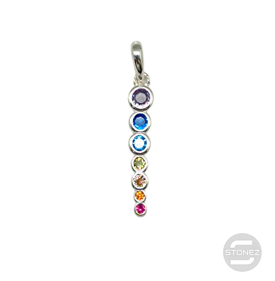 500202716 Colgante Plata 925 Con Circonitas En Colores 7 Chakras 22 mm Aporx