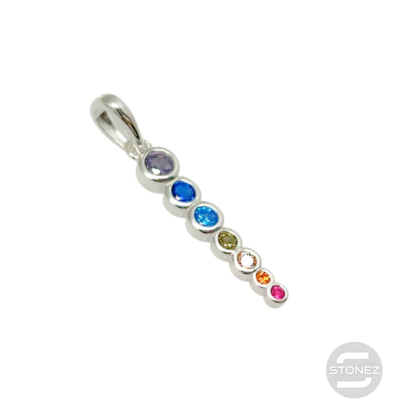 Cargue la imagen en el visor de la galería, 500202716 Colgante Plata 925 Con Circonitas En Colores 7 Chakras 22 mm Aporx
