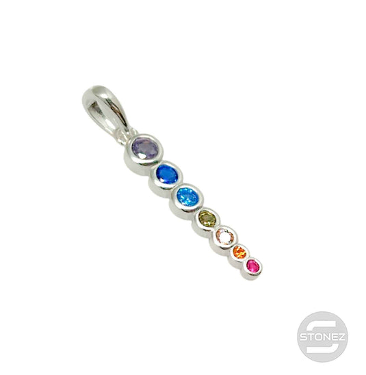 500202716 Colgante Plata 925 Con Circonitas En Colores 7 Chakras 22 mm Aporx