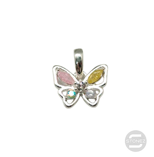 500202720-02 Colgante Plata 925  Mariposa Con Circonita Color 8 mm Aprox