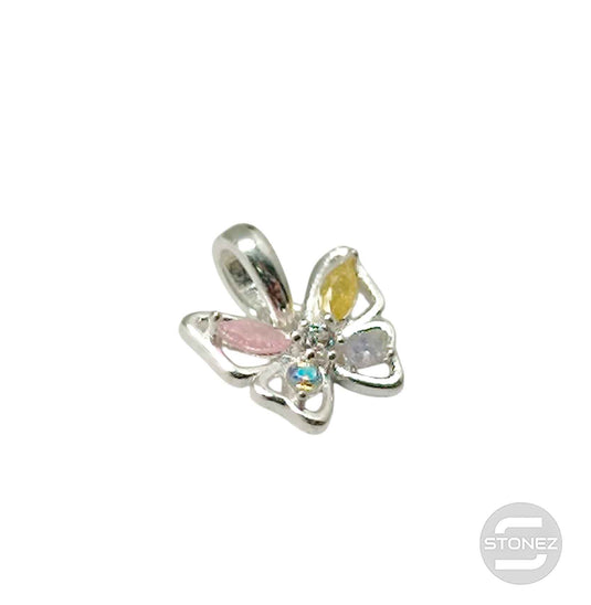 500202720-02 Colgante Plata 925  Mariposa Con Circonita Color 8 mm Aprox