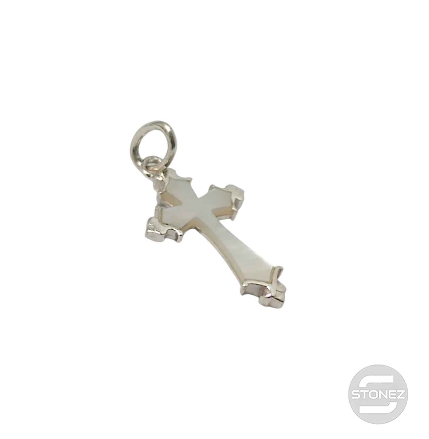 500203179-01 Colgante Plata 925 Cruz Con Nacar 12X20 mm Aprox
