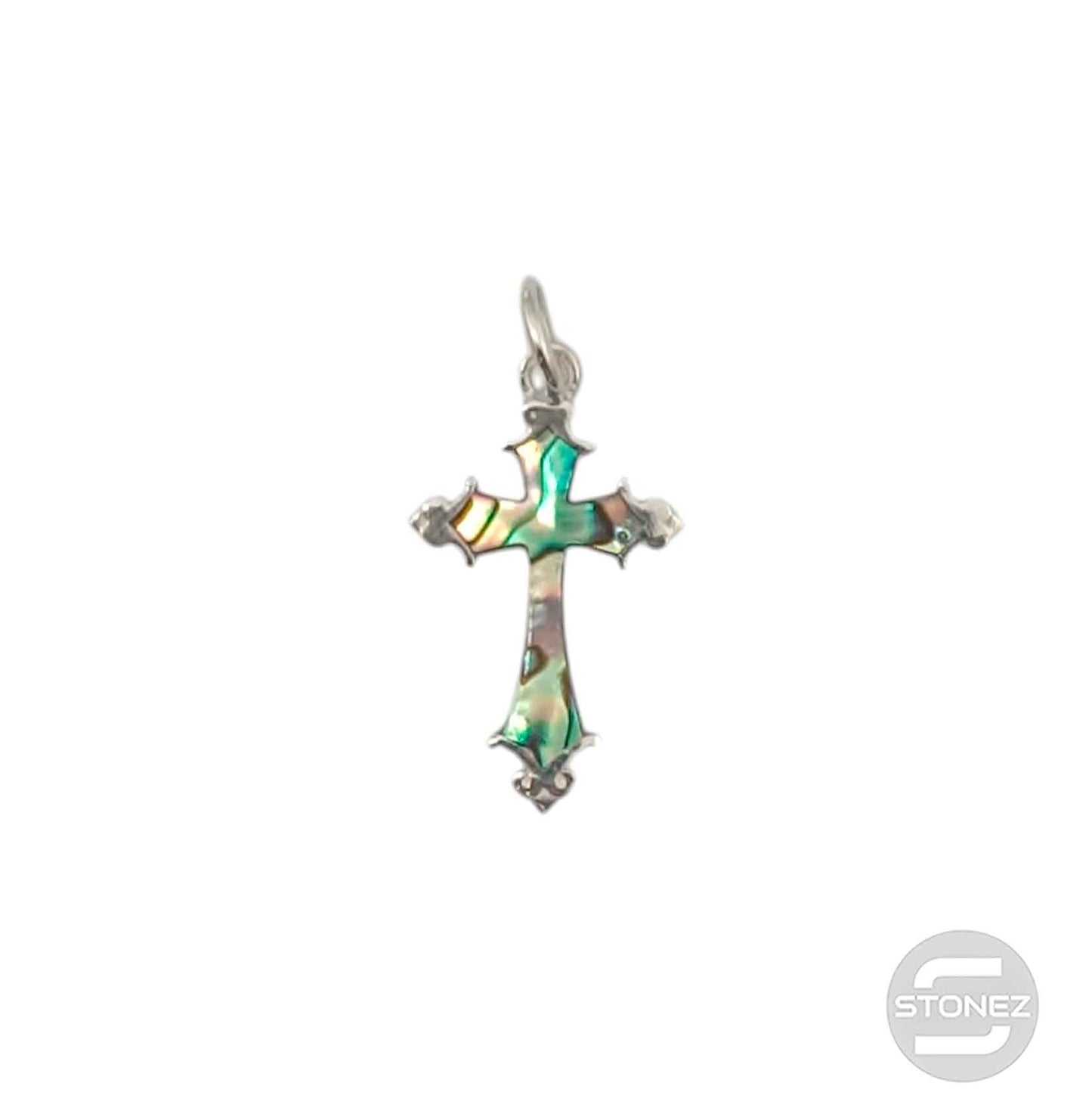 500203179-03 Colgante Plata 925 Cruz Con Abalon 12X20 mm Aprox