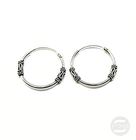 500301209 Pendientes Aros Plata 925 Diseño Bali 1,5 x 20mm.