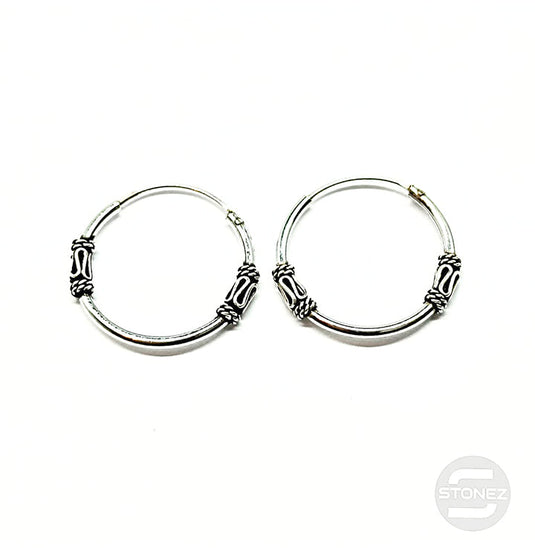 500301209 Pendientes Aros Plata 925 Diseño Bali 1,5 x 20mm.