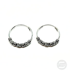 500301214 Pendientes Aros Plata 925 Diseño Bali 1.2x 16 mm.