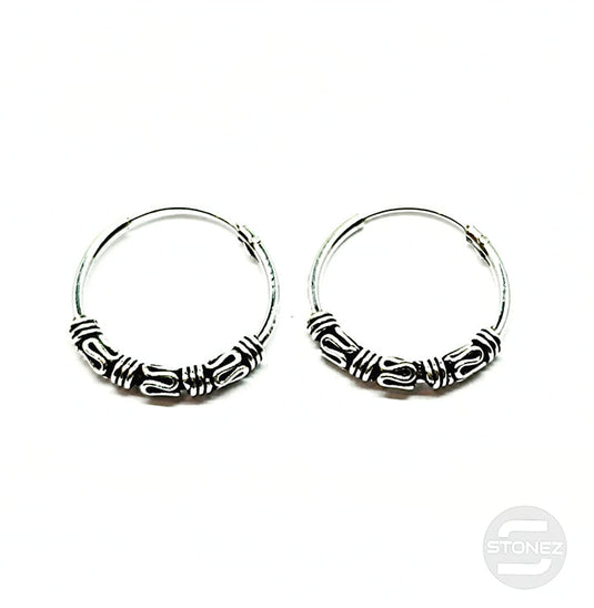 500301214 Pendientes Aros Plata 925 Diseño Bali 1.2x 16 mm.