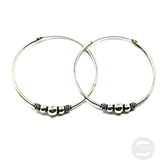 500301215 Pendientes Aros Plata 925 Diseño Bali 1.2x 30 mm