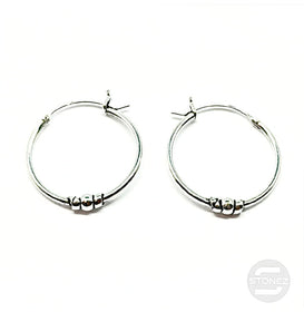 500301218 Pendientes Aros Plata 925 Diseño Bali 1.2x 20 mm Cierre En Clic