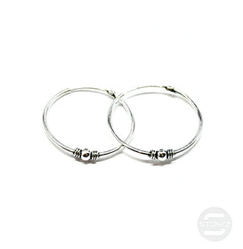 500301219 Pendientes Aros Plata 925 Diseño Bali 1,2 X 25 mm