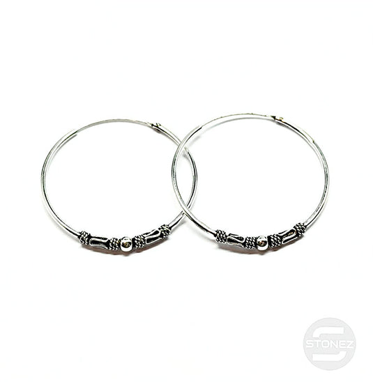 500301220 Pendientes Aros Plata 925 Diseño Bali 1,2 X 30 mm