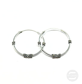 500301222 Pendientes Aros Plata 925 Diseño Bali 1,2 X 25 mm