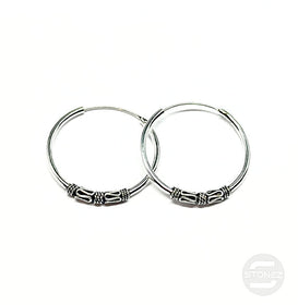 500301226 Pendientes Aros Plata 925 Diseño Bali 1,5 X 25 mm.