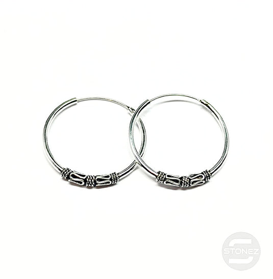 500301226 Pendientes Aros Plata 925 Diseño Bali 1,5 X 25 mm.