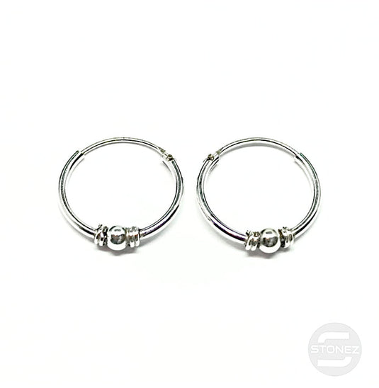 500301227 Pendientes Aros Plata 925 Diseño Bali 1,2 X 14 mm.