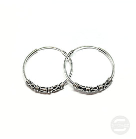 500301228 Pendientes Aros Plata 925 Diseño Bali 1,5 X 25 mm.