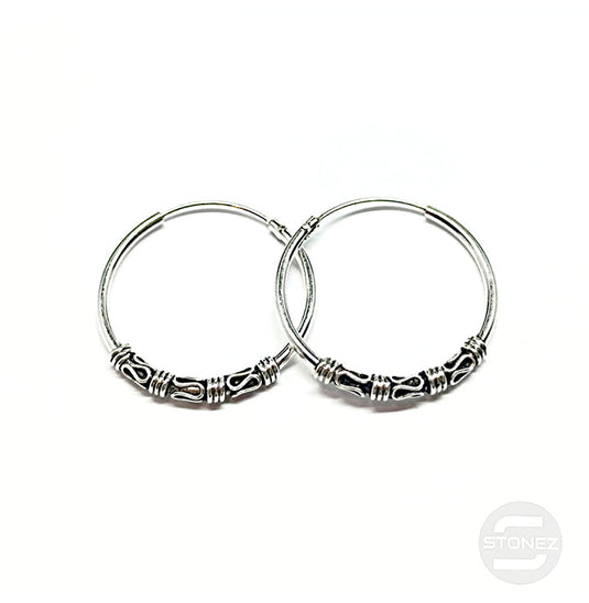 500301228 Pendientes Aros Plata 925 Diseño Bali 1,5 X 25 mm.