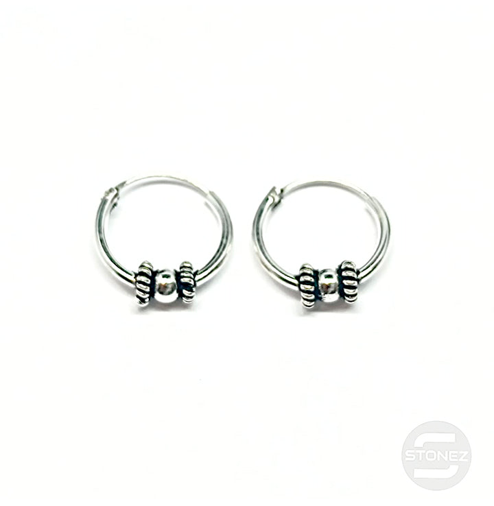 500301229 Pendientes Aros Plata 925 Diseño Bali 1,2 X 12 mm