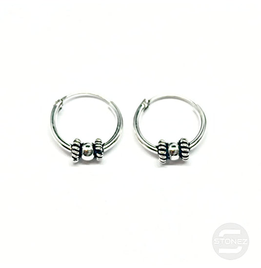 500301229 Pendientes Aros Plata 925 Diseño Bali 1,2 X 12 mm