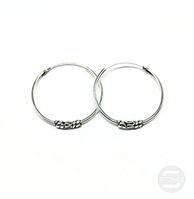 500301230 Pendientes Aros Plata 925 Diseño Bali 1,2 X 25 mm