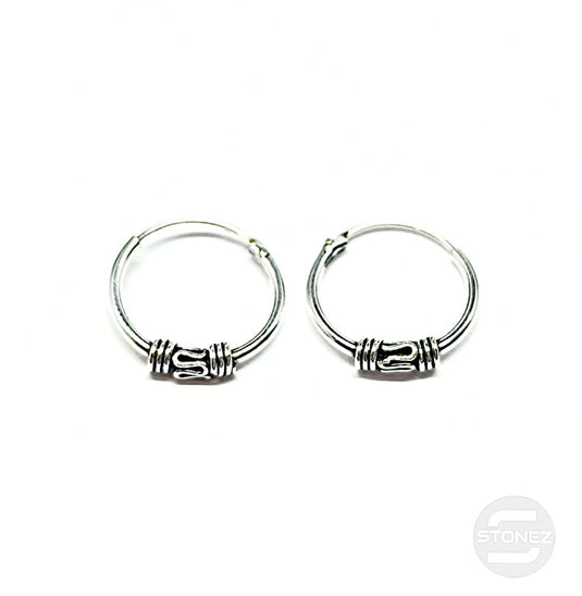 500301231 Pendientes Aros Plata 925 Diseño Bali 1,2 X 14 mm