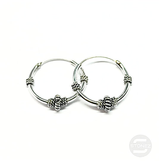 500301232 Pendientes Aros Plata 925 Diseño Bali 1,5 X 18 mm.