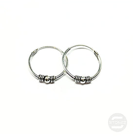 500301233 Pendientes Aros Plata 925 Diseño Bali 1,2 X 16 mm