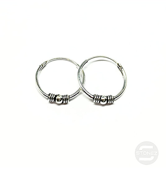 500301233 Pendientes Aros Plata 925 Diseño Bali 1,2 X 16 mm