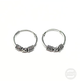 500301234 Pendientes Aros Plata 925 Diseño Bali 1,2 X 14 mm